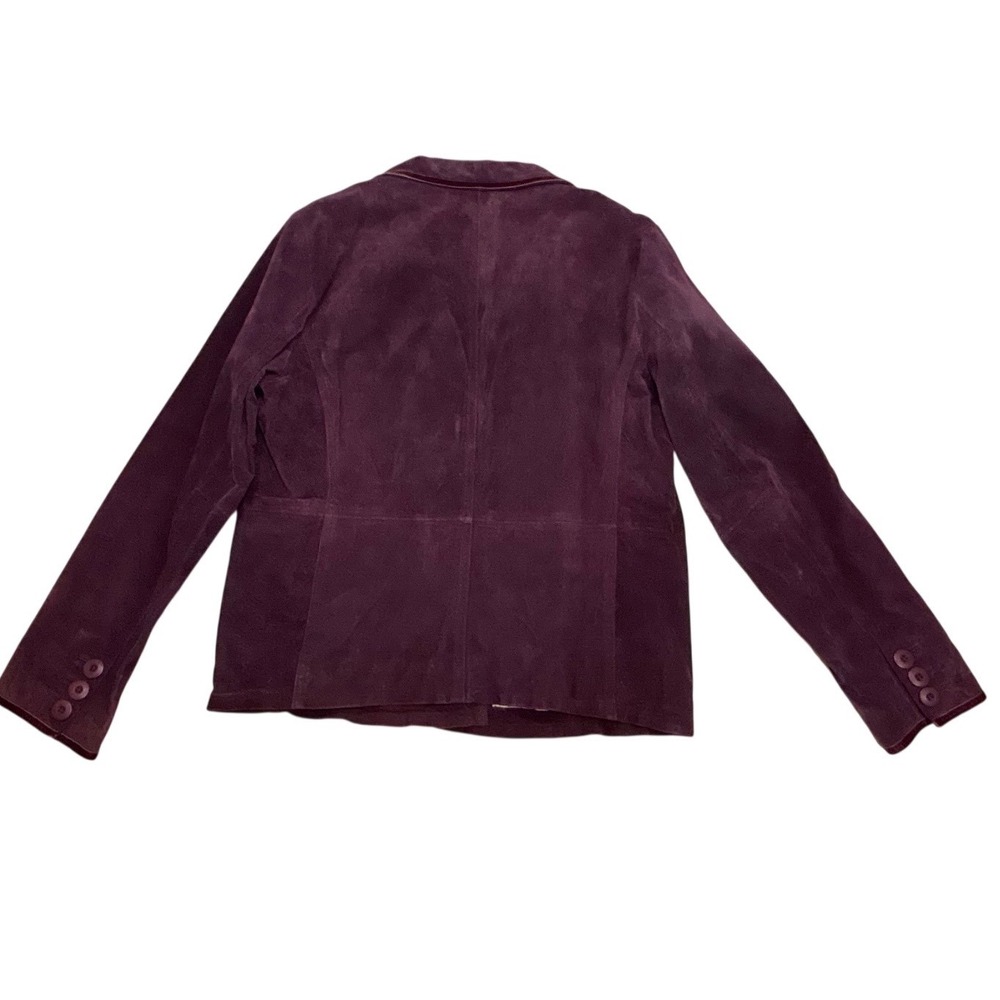 Wilsons Leather Womens Blazer Size XL Jacket Purple Plum Suede Floral Lined NWT - Picture 5 of 9